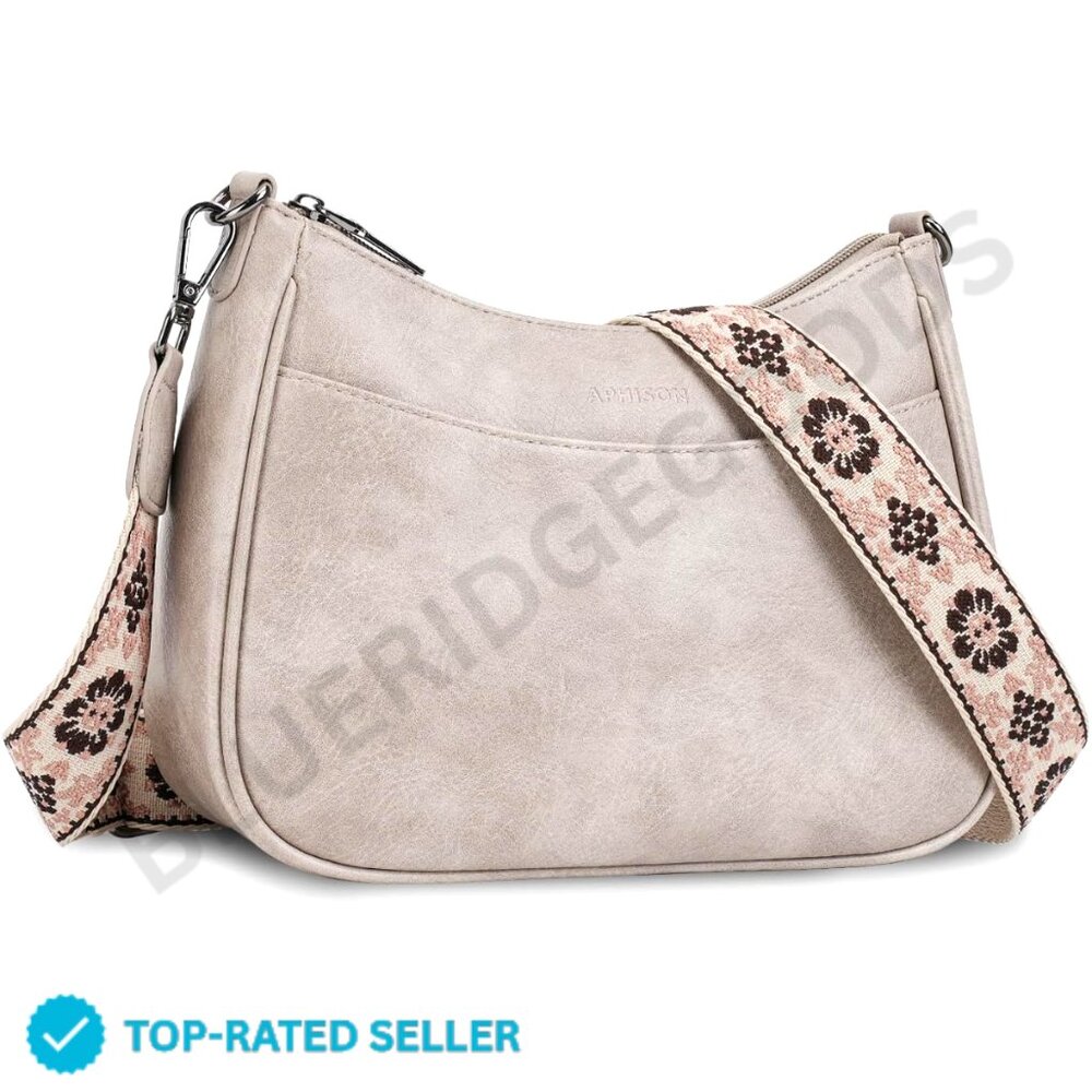 Brand New Aphison Bag Gray Patterned Strap Casual